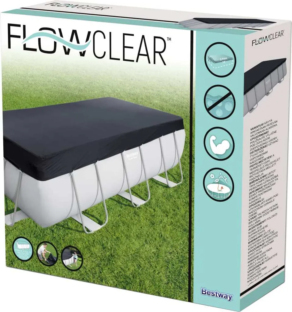 Bâche de piscine Bestway Flowclear 404 x 201 cm - Couverture robuste - 6