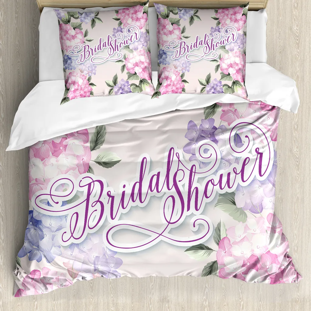 Housse de couette ABAKUHAUS Bridal Shower 155x220cm Violette et Rose