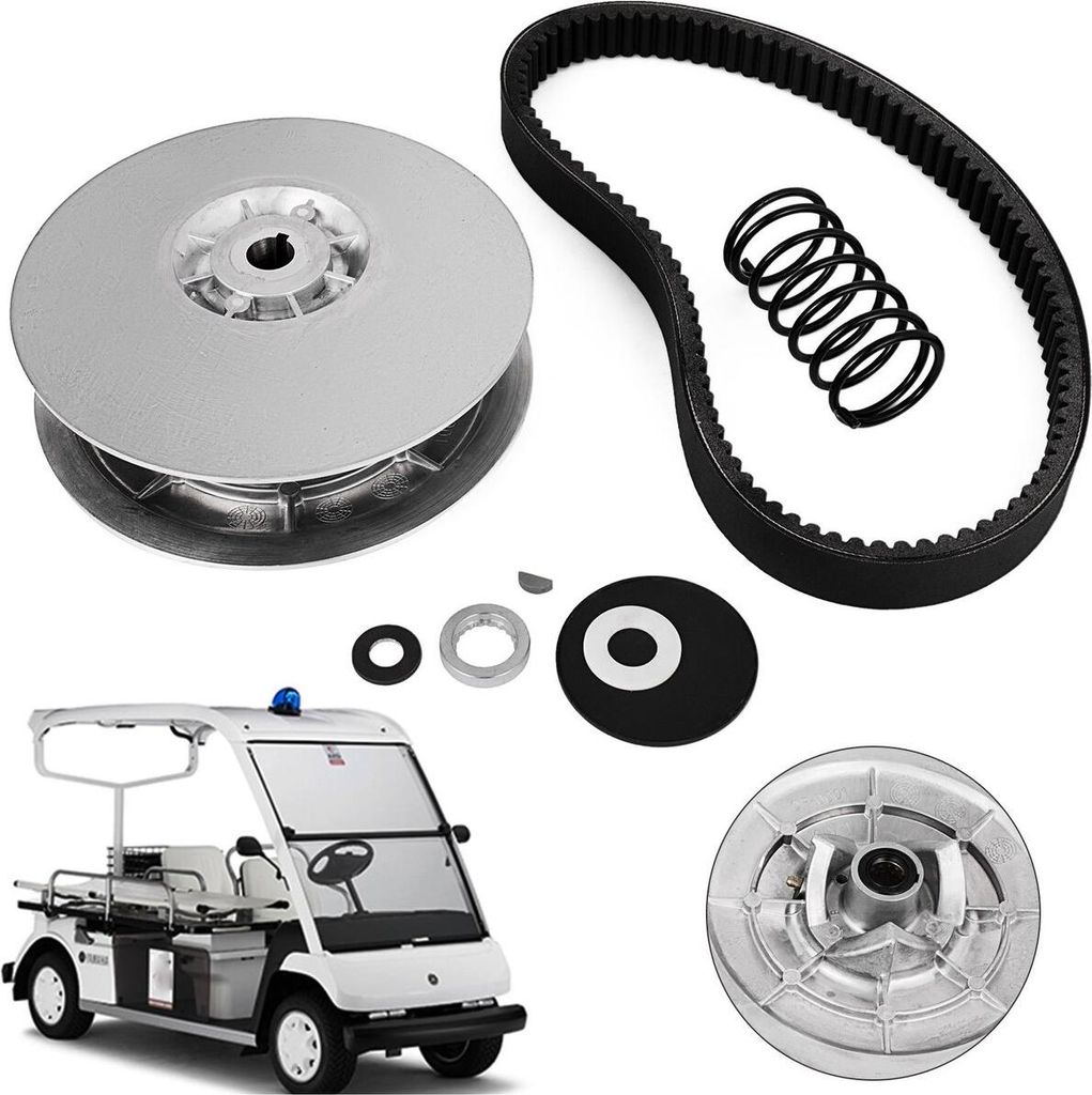 Rear Driven Clutch Kit for Yamaha Gas Golf Cart G2-G22 1985+ Secondary Clutch Driven Kit with Belt JN6-G6201-03 JN6-G6201-04, Silver