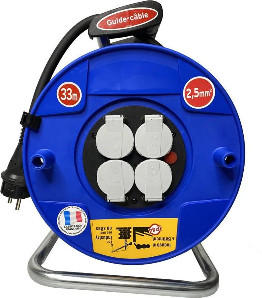 Câble H07RN-F 3G2,5 Enrouleur BAT-PRO 33M ultra résistant pour extérieur
