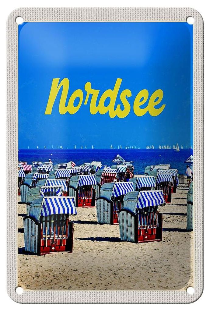 Blechschild Reise 12x18cm Nordsee Strand Küste Dekoration