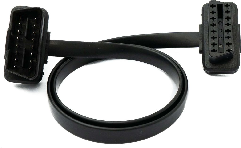 OBD Kabel 50 cm OBD 2 16pin J1962M Stecker zu J1962F Buchse flach Auto Diagnose