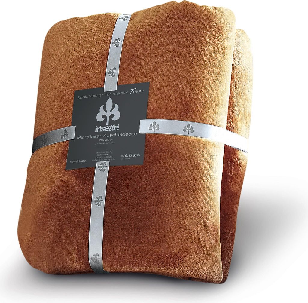 Irisette Kuscheldecke uni Relax 8900 Farbe safran-50 Größe 150x200 cm