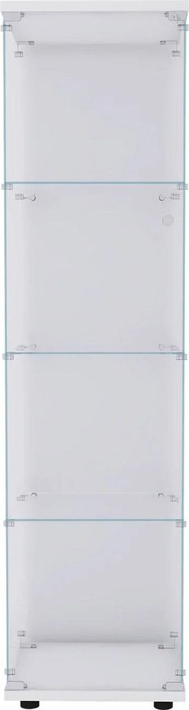 Glas-Vitrine - Standvitrine - 4 Einlegeböden - 1 Tür - Modern Minimalistisch - Für Wohnzimmer/Schlafzimmer/Büro - Weiß