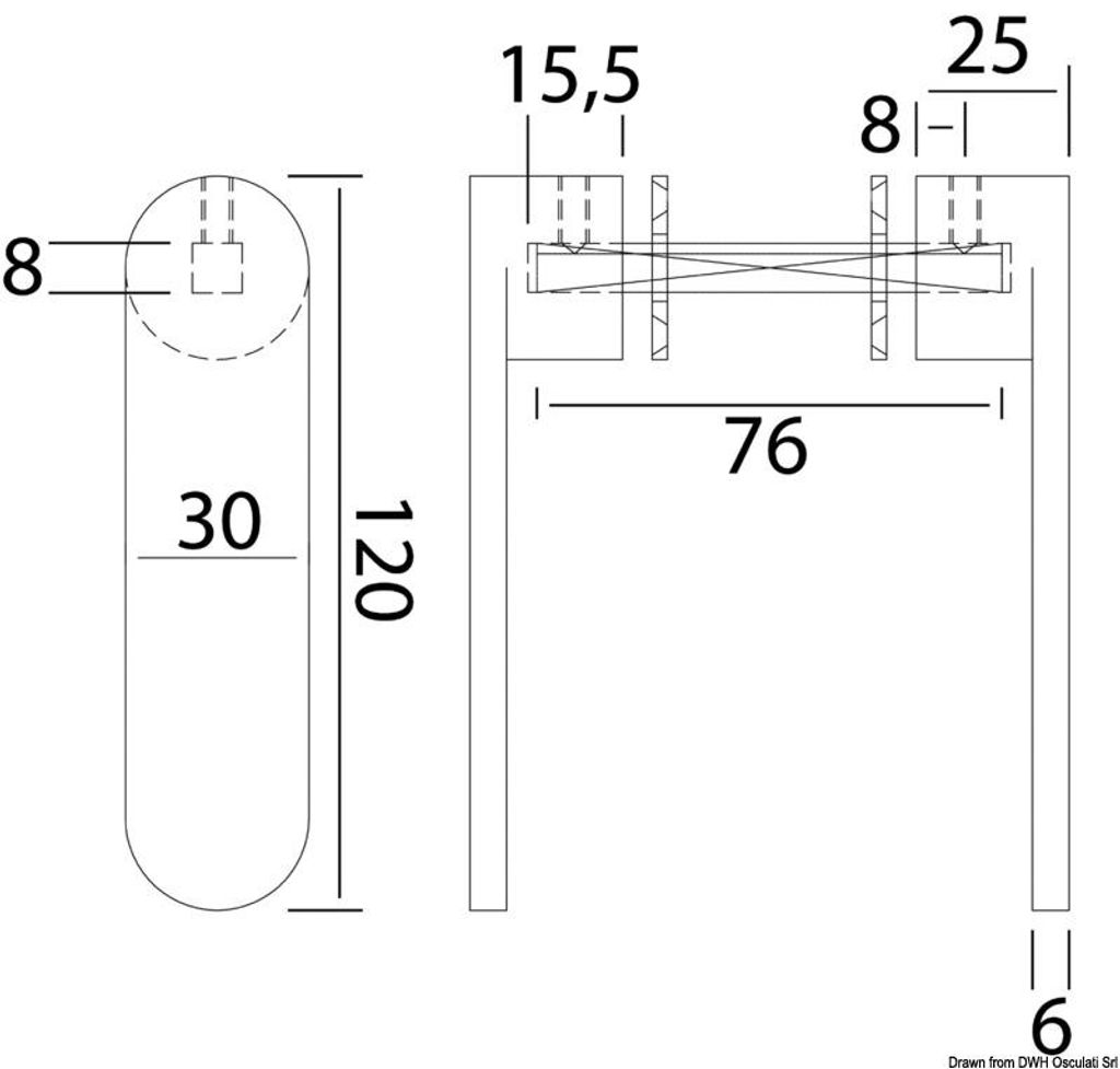 Nauta R Griff poliert AISI316 8 mm - Osculati 38.348.41