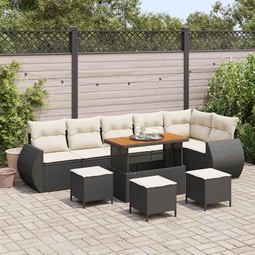 Maison Exclusive - Gartensofa-set 10 pcs Schwarz Poly-Rattan