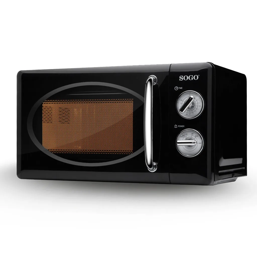 Four à Micro-ondes Vintage 20L Noir - Pose Libre et Décongélation - 4