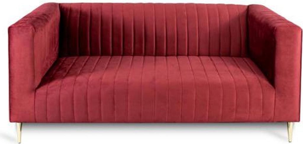Sofa 2 Sitzer Rosa Wohnzimmer Modern Design Luxus Holz Möbel Polster Stoff Neu