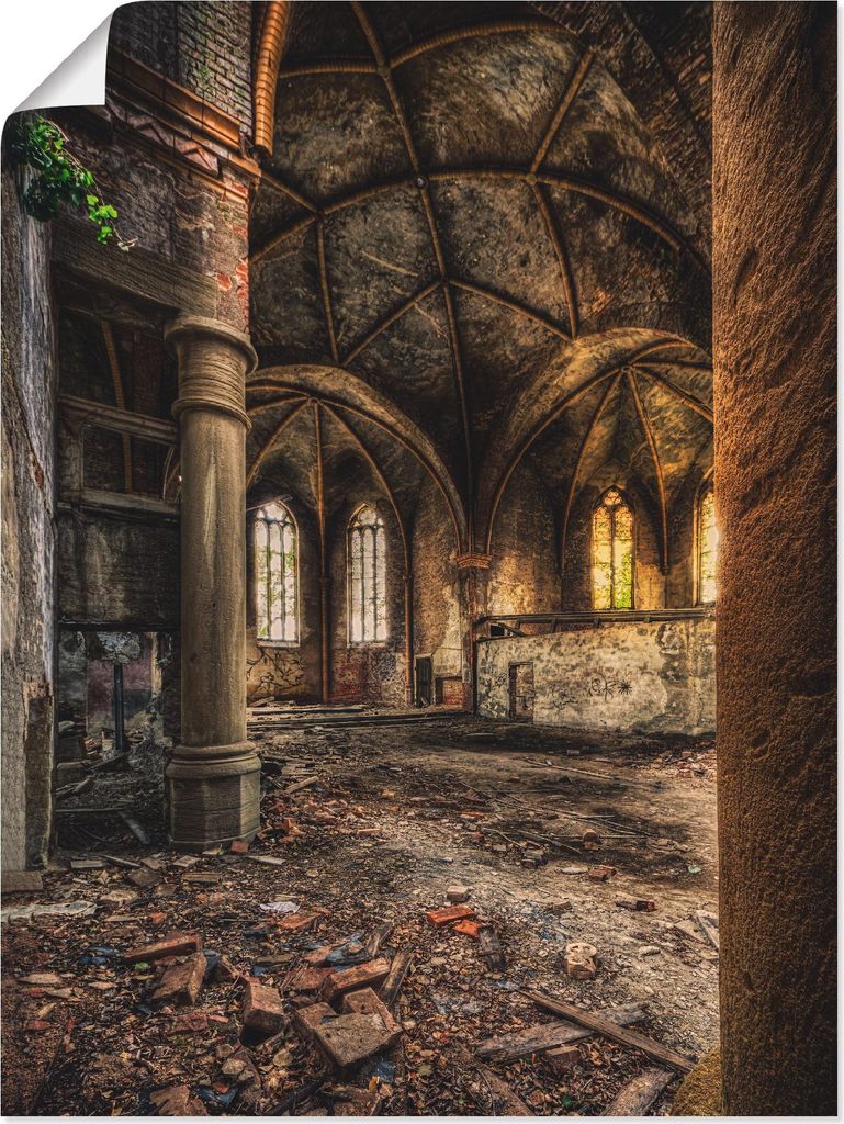 ARTland Poster Lost Place - verlassene Kirche II Größe: 45x60 cm