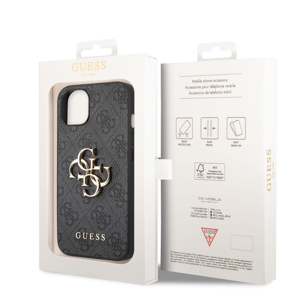 A product shot of a phone case and its packaging, presented against a white background.