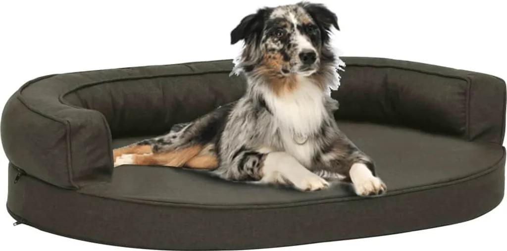 Materasso Cane Ergonomico 75x53cm Grigio Scuro Look Lino Living Store
