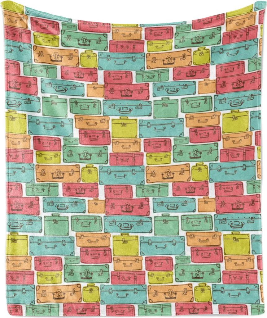 Coperta da Viaggio ABAKUHAUS 175x230 cm Flanella Morbida Multicolore