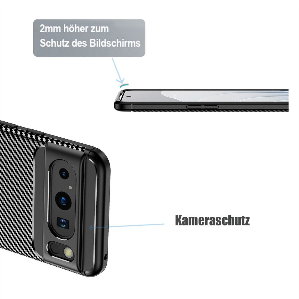Hülle für Google Pixel 8 Pro Handyhülle Schutzhülle Silikon Case TPU Bumper