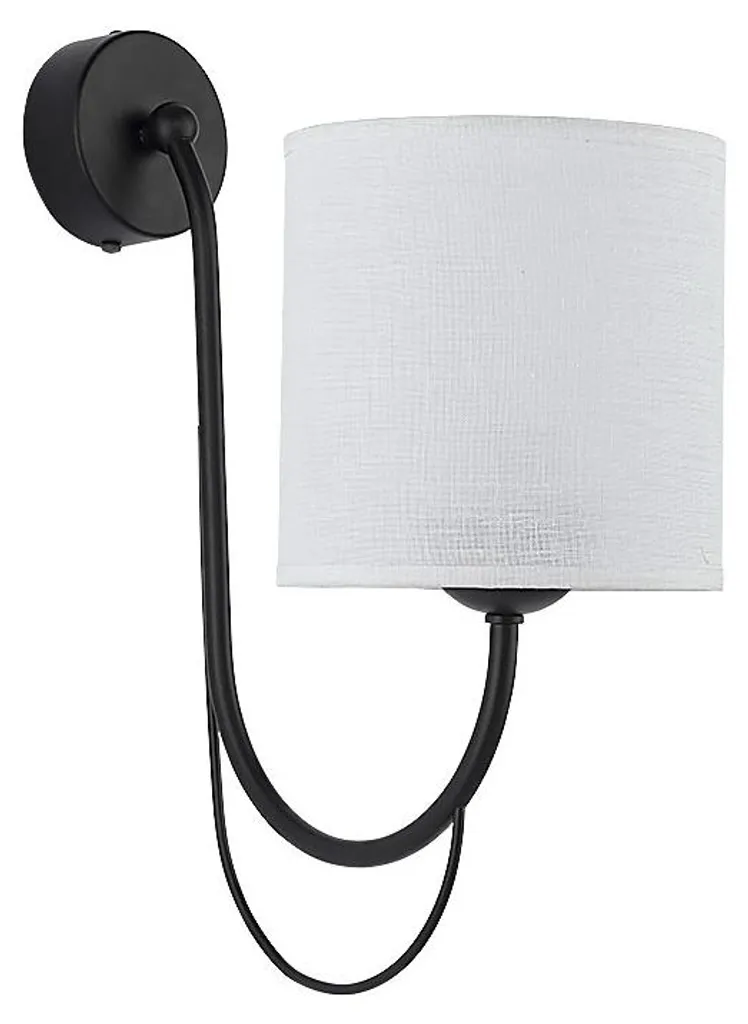 Luminaire mural KASKADA anti-éblouissement en tissu noir blanc E27