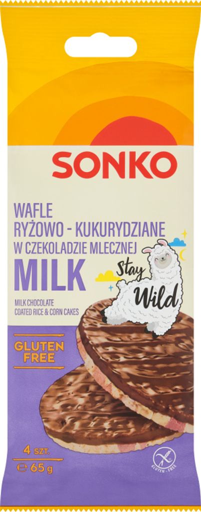Sonko Wafer di riso e mais ricoperti di cioccolato al latte Immagine del prodotto 
