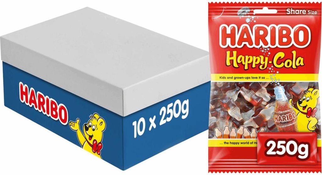 Haribo - Candy Haribo Happy Cola Bag 250gr | Tasche A 250 Gramm | 10 Stück