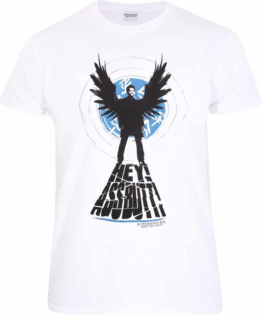 Supernatural - "Assbutt" T-Shirt für Herren/Damen Uni HE2950 (XXL) (Weiß)