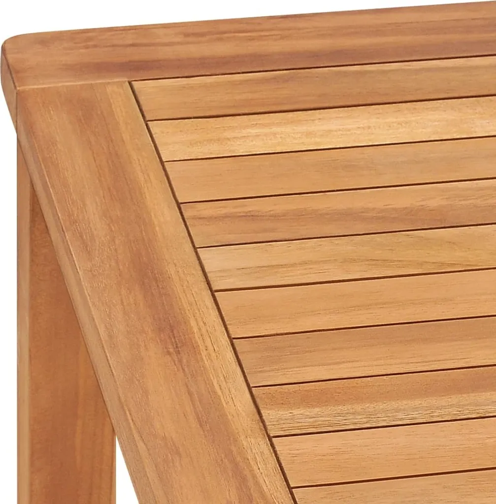 Table de repas d'extérieur rectangulaire en teck massif 140x80x77 cm - 6