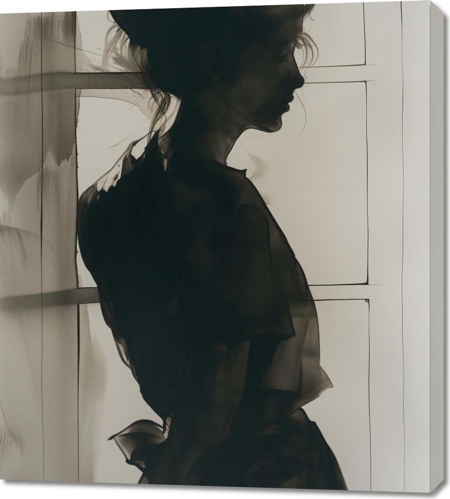 Bild 90x100cm Halbschatten Umriss