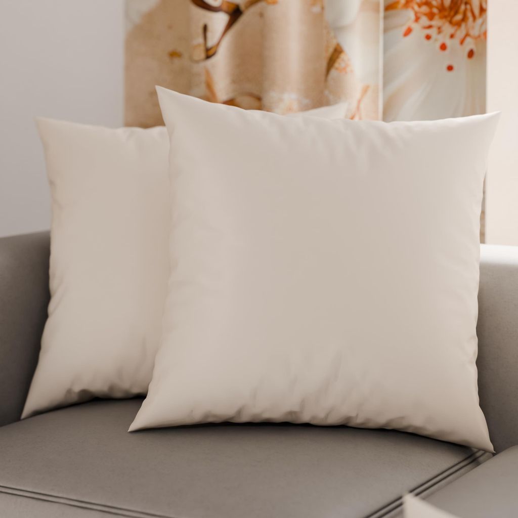 Set mit 2 Mikrofaser-Kissenbezügen, 30 x 30 cm, dekorative Kissenbezüge für Schlafzimmer und Sofa, einfarbig cremefarben, 100 % Italy