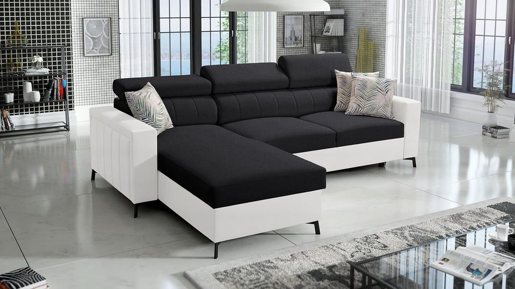 Ecksofa Bella I Maxi mit Schlaffunktion und Stauraum für Bettzeug für das Moderne Wohnzimmer Sawana14+ekji