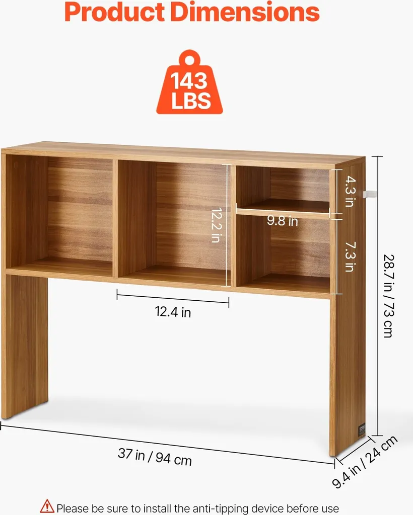 Étagère de table bois robuste panneau de particules 1 niveau finition mat
