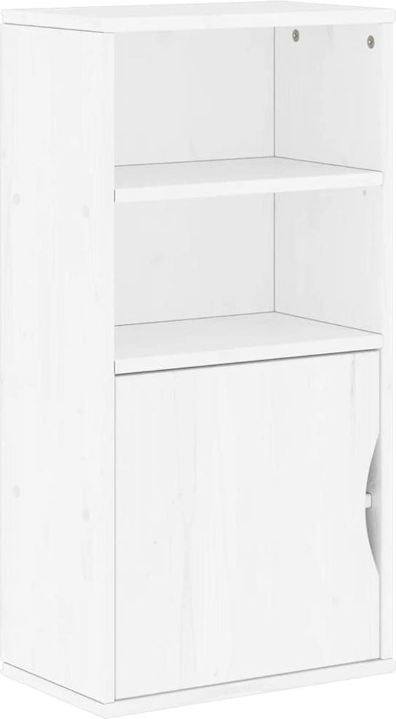 Beistellschrank ODDA Weiß 40x24x79 cm Massivholz Kiefer