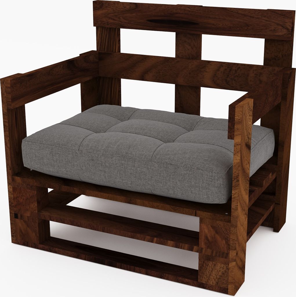 Lermowood Palettenmöbel Mpe Sessel 80 x 80 cm Palisander | Europaletten Indoor und Outdoor Lounge Gartenmöbel Holz Gartenmöbel Set Lounge Möbel...