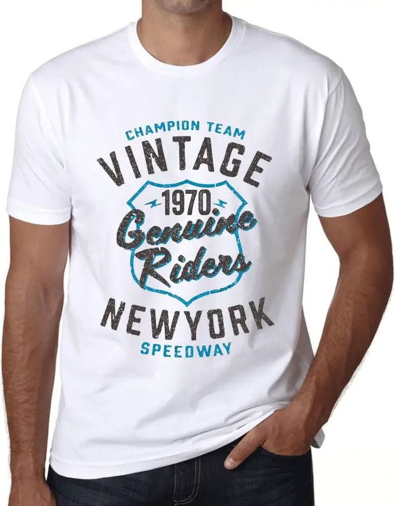 Herren Grafik T-Shirt New York Genuine Riders 1970 Geschenk 54. Geburtstag Jahrestag 54 Jahre Jubiläum 54 Jährige Mann Jahrgang 1970 Kurzarm Lustige