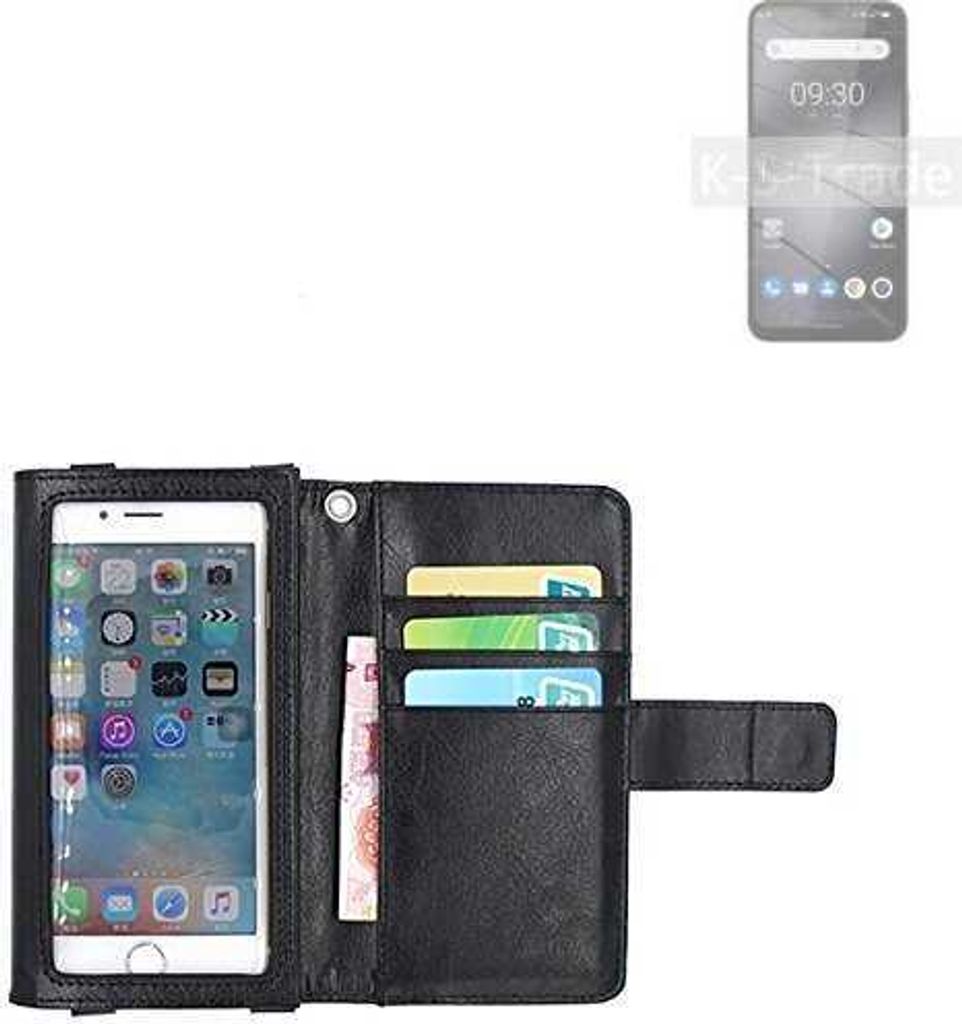 K-S-Trade Handy Hülle Schutz Hülle Kompatibel mit Gigaset GS5 Lite Case mit Displayschutz / Schutzfolie Flip Cover Wallet case Etui Hülle schwarz