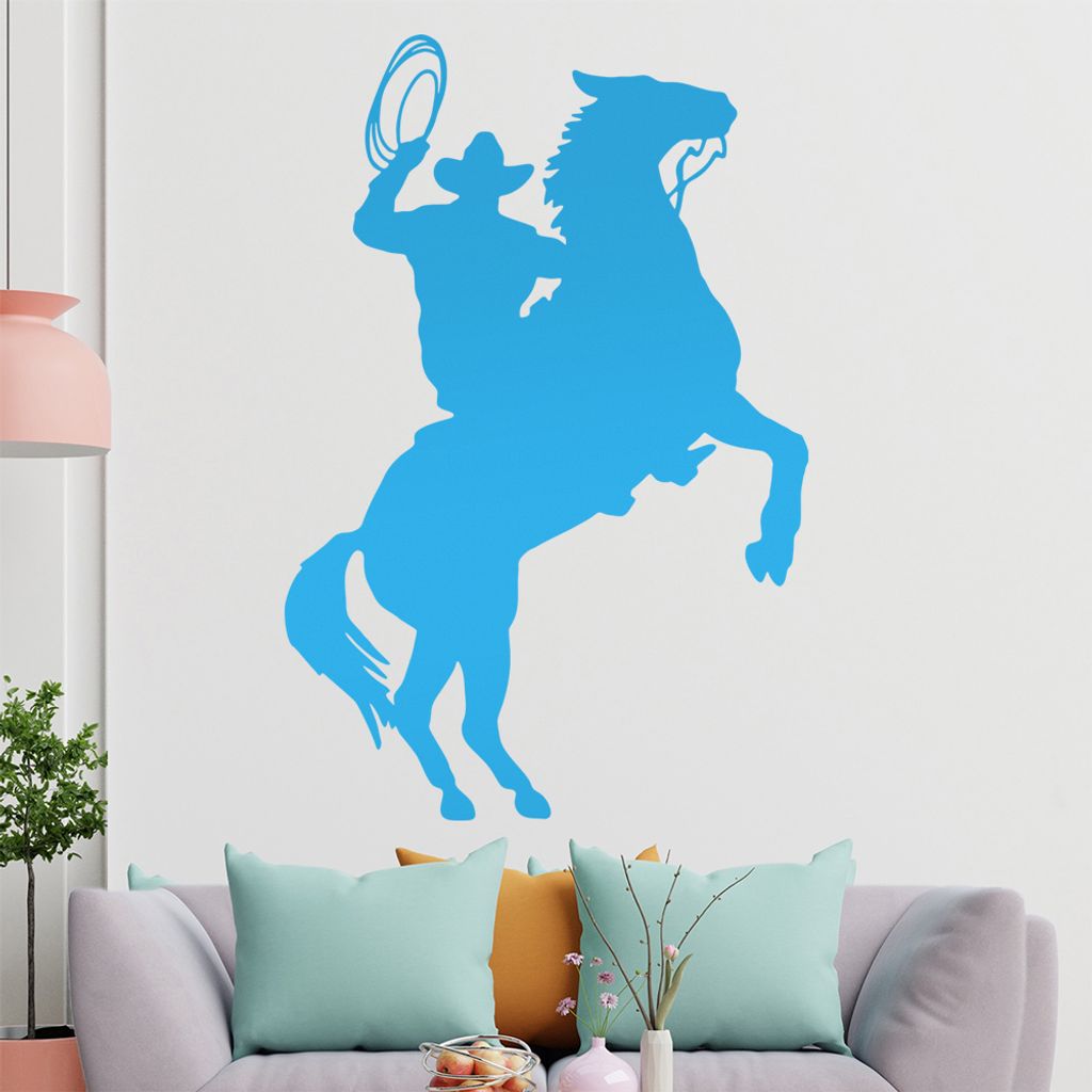 KIWISTAR Cowboy Pferd - Reiten Wandtattoo in 6 Größen - Wandaufkleber Wall Sticker - Dekoration, Küche, Wohnzimmer, Schlafzimmer, Badezimmer