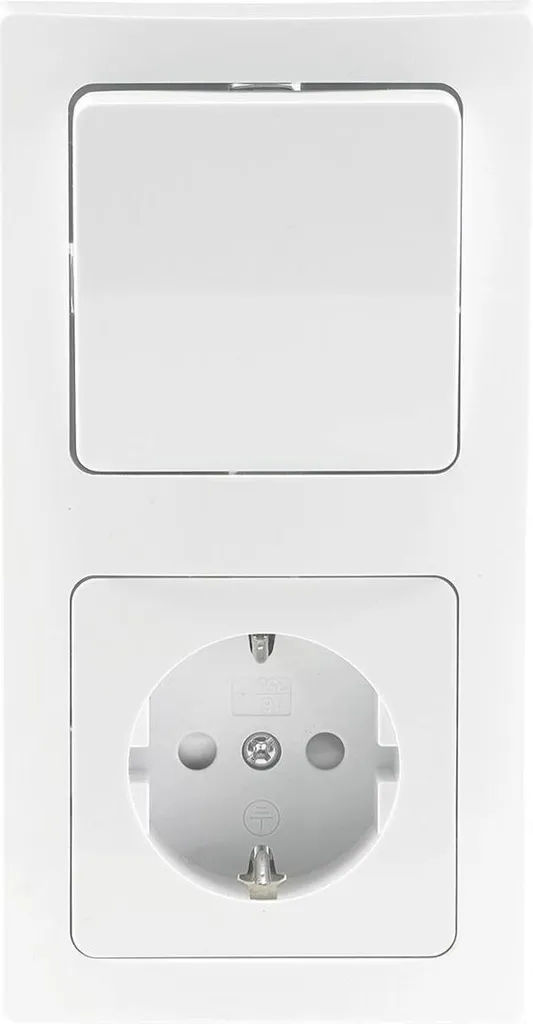 Chilitec DELPHI Set de Prise et Interrupteur Blanc 250V 16A avec Cadre