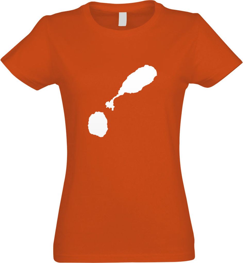 Kiwistar - T-Shirt tailliert - Damen - orange - St. Kitts und Nevis Umriss Kontur - mit Motiv Bedruckt - Funshirt Design - Sport - Freizeit - Damen...