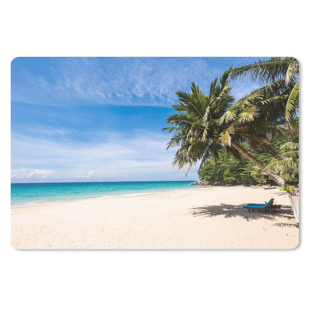 MuchoWow Schreibtischunterlage Strand - Tropen - Meer 60x40 cm - XXL Mauspad - Großes Mauspad