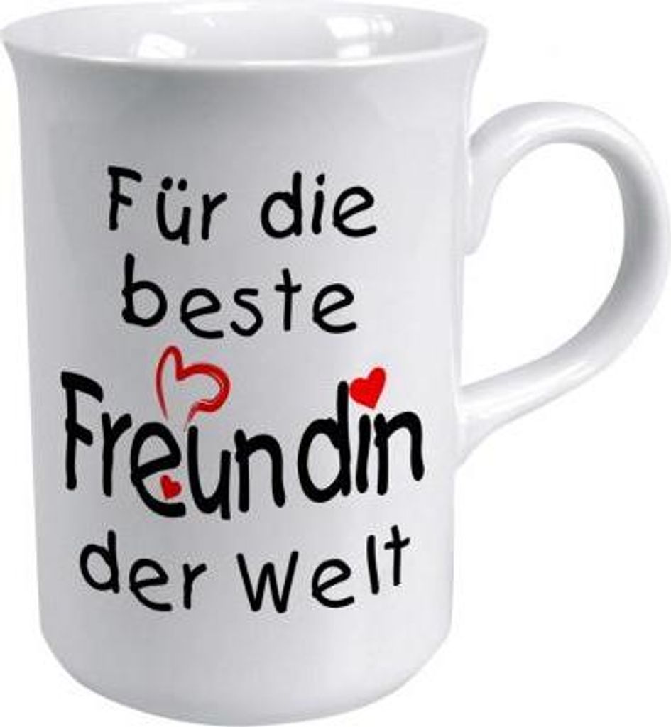 Tasse mit Print für die beste Freundin weiss 57287