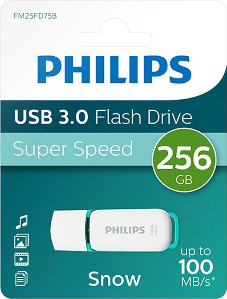 Philips USB-Stick 256GB Snow, USB 3.0, Farbe: Grün Produktbild 