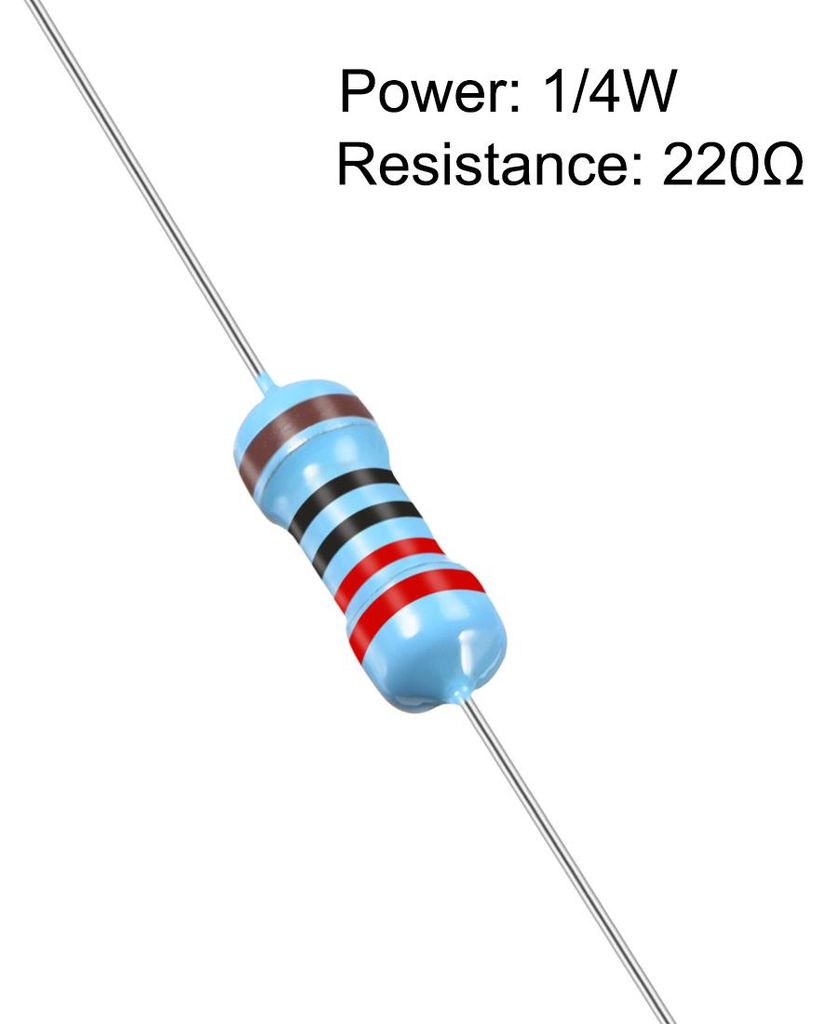 300 Stk.Metallfoile Widerstand 1% Toleranz 5 Farbe Band 220 Ohm 0,25W 1/4W de