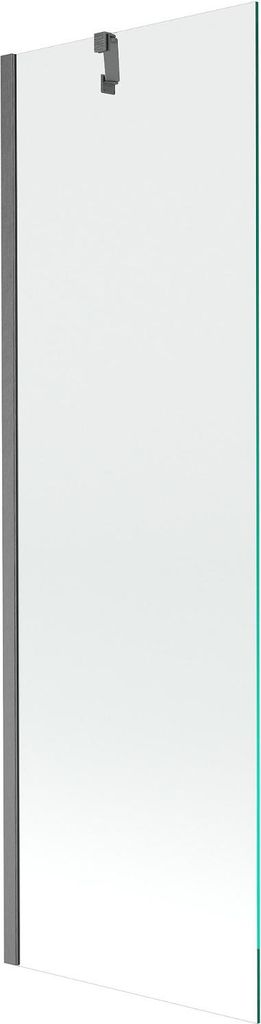 Mexen Next Badewannen-Abtrennung 1-flügelig 60 x 150 cm, transparent, gebürstetes Gun Gray - 895-060-000-00-00-66