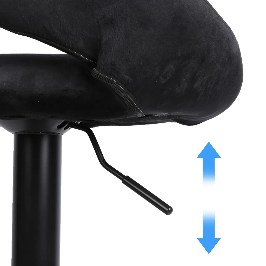 Tabouret de bar en velours noir stable et confortable - Pack de 2 - 11