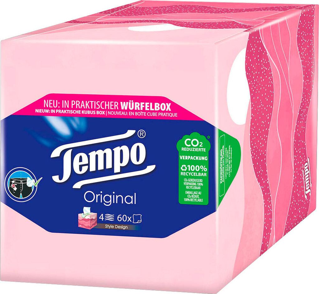Tempo, Kleenex original, 60 pièces (PRODUIT D'ALLEMAGNE) Image du produit 