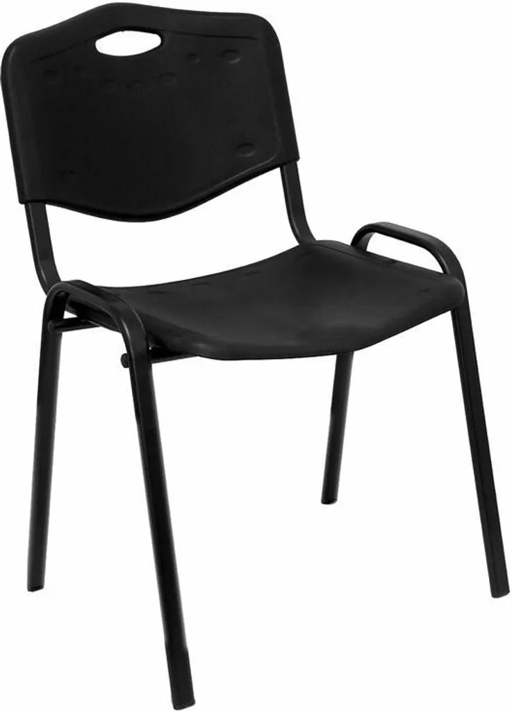 Chaises pour table de cuisine Robledo - Pack de 2 chaises noires PVC