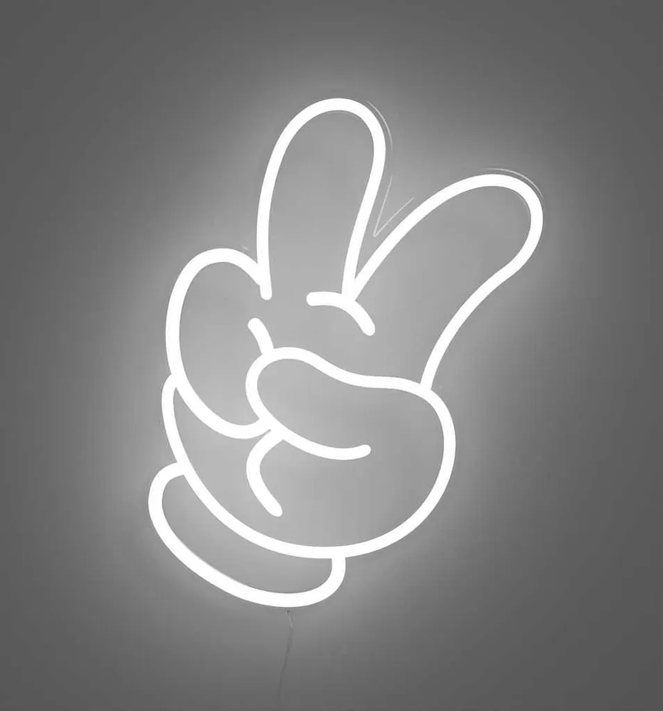Regalo Disney Originale: Insegna LED Yellowpop Mickey Peace Glove