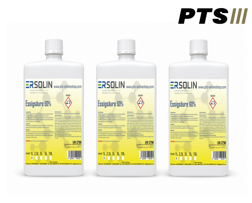 Essigsäure 60% 3x1 L Entkalker Reiniger sehr ergiebig