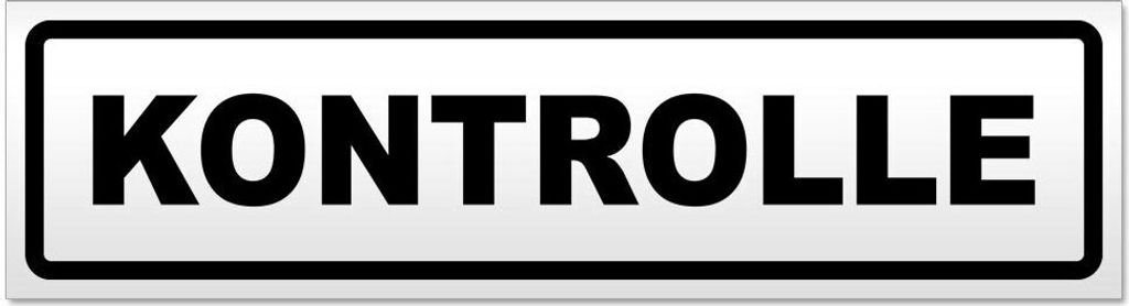 Kiwistar Kontrolle Magnetschild Schild magnetisch - 60cm Schwarz - Magnetfolie für Auto PKW Kfz