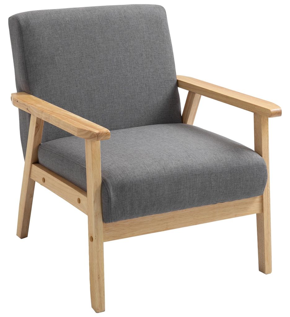 Silla de comedor HOMCOM con reposabrazos, sillón de relax, Imagen del producto 