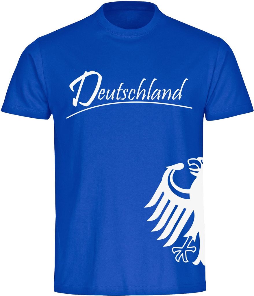 multifanshop Herren T-Shirt - Deutschland - Adler seitlich, blau, Größe 5XL