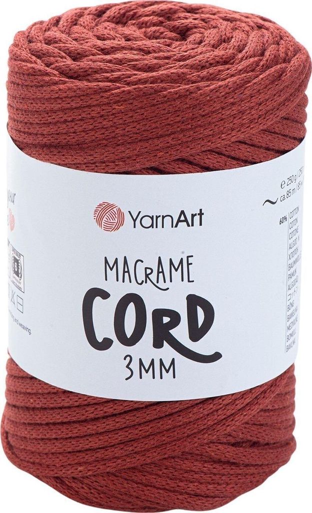 Yarn Art Macrame Cord 3 mm 85 m 785 Light Red Špagát Obrázok produktu 
