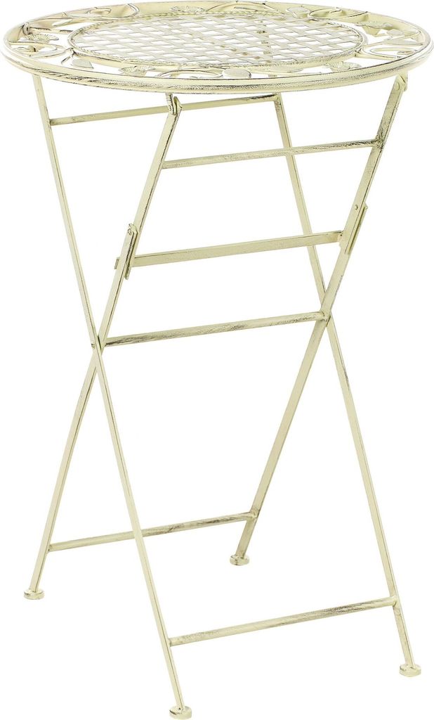 BELIANI Bartisch Hellgrün Metall Klappbar Rund 60 cm Antik-Optik Vintage-Optik Romantischer Französischer Pariser Stil Balkon Terrasse Garten