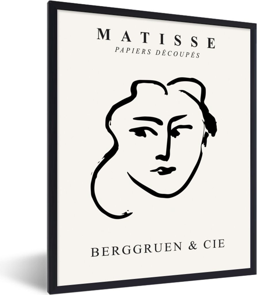 MuchoWow Gerahmtes Poster Abstrakt - Frau - Henri Matisse - Alte Meister 60x80 cm - Poster mit Schwarzem Bilderrahmen Wandposter Rahmen Foto Bild...