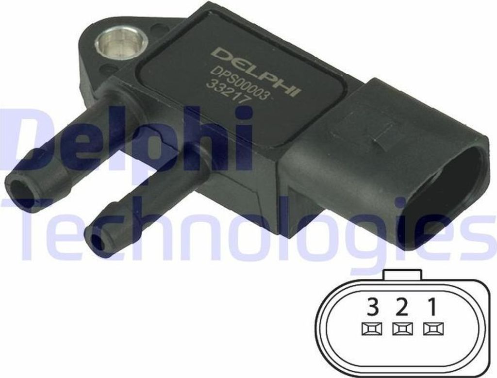 DELPHI DPS00003 Abgasdruck Differenzdrucksensor für VW Transporter V Bus (7HB, 7HJ, 7EB, 7EJ, 7EF, 7EG, 7HF, 7EC) Multivan V Transporter V Kastenw...